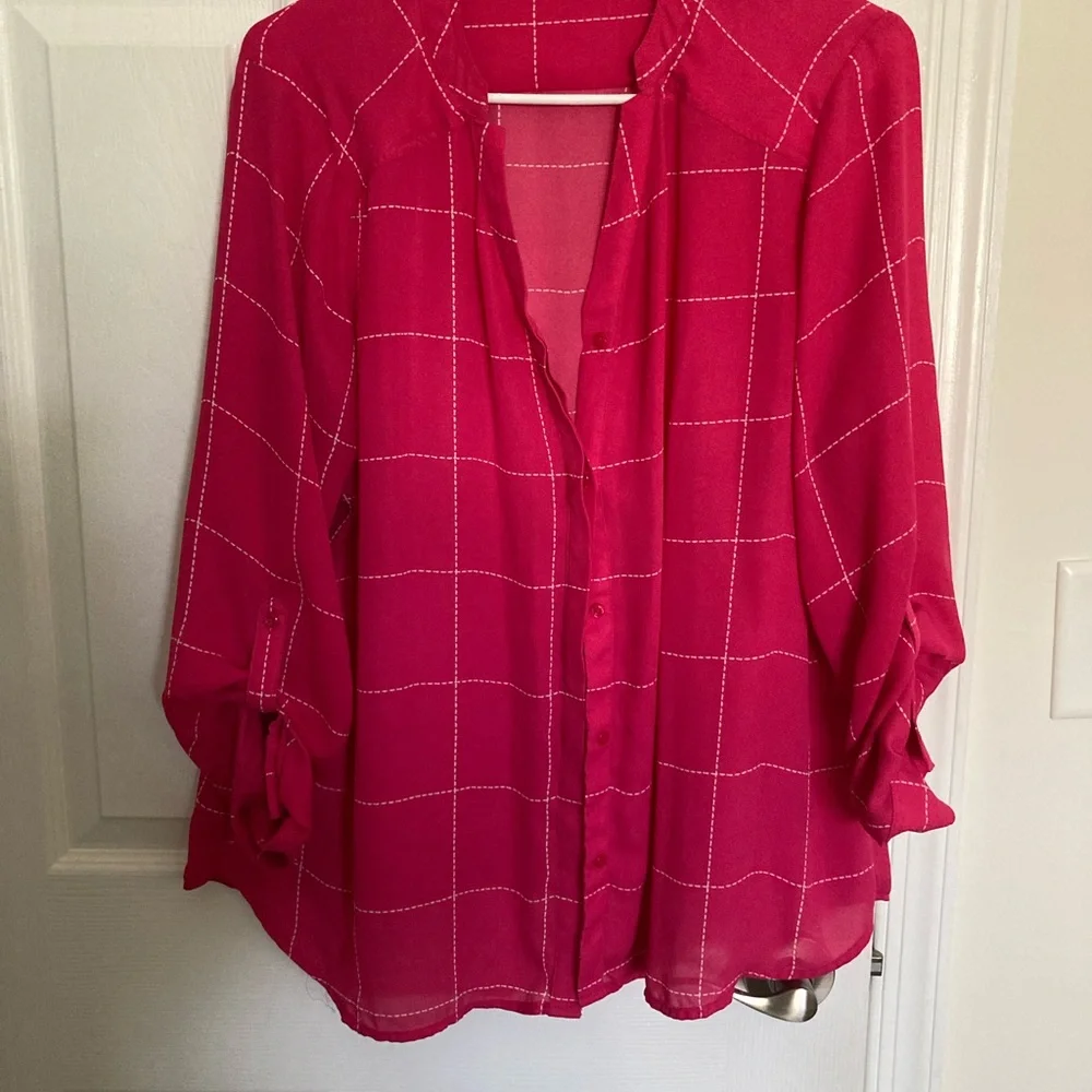 Apt. 9 Red 3/4 Sleeve Relaxed Blouse - Picture 7 of 7